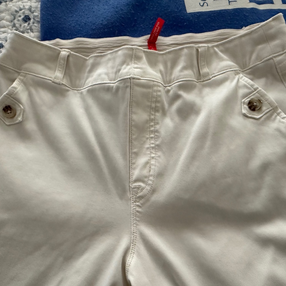 Spanx twill crop wide leg pants